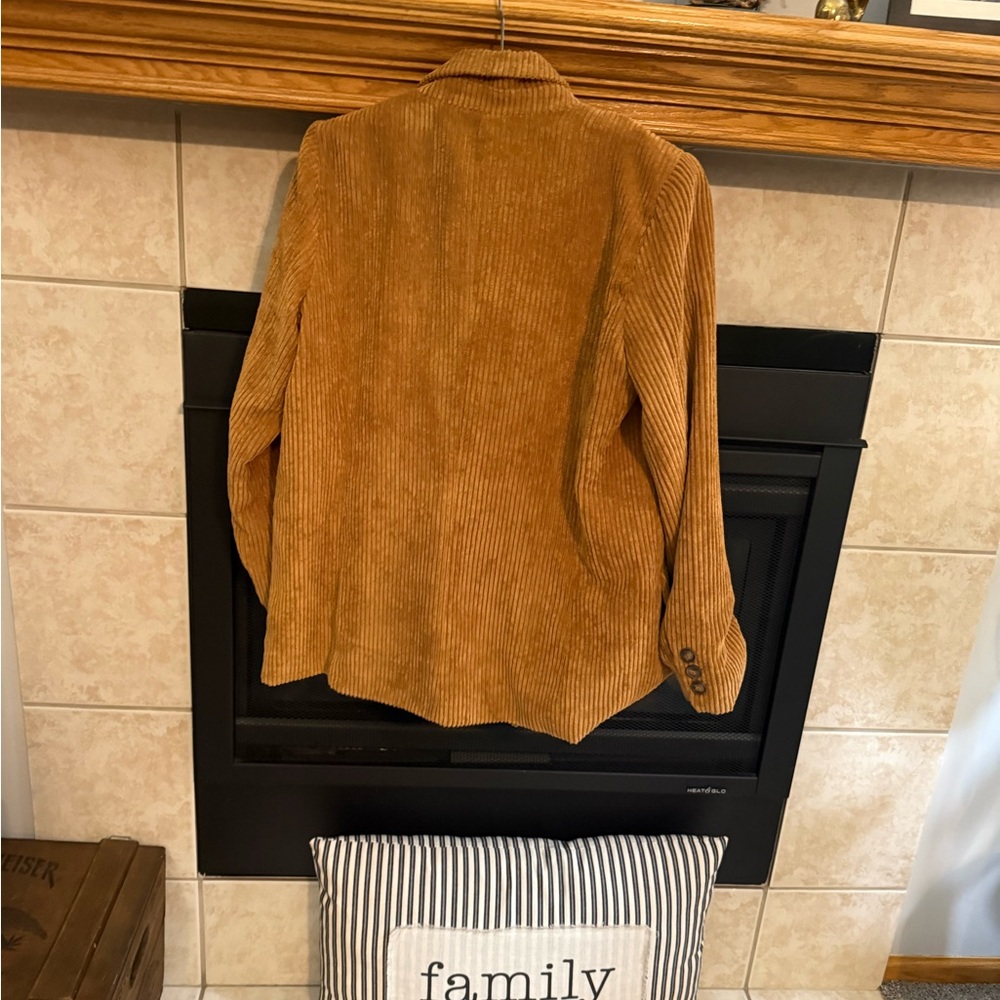 Hem & Thread Corduroy Double-Breasted Brown Blazer - Picture 8 of 10